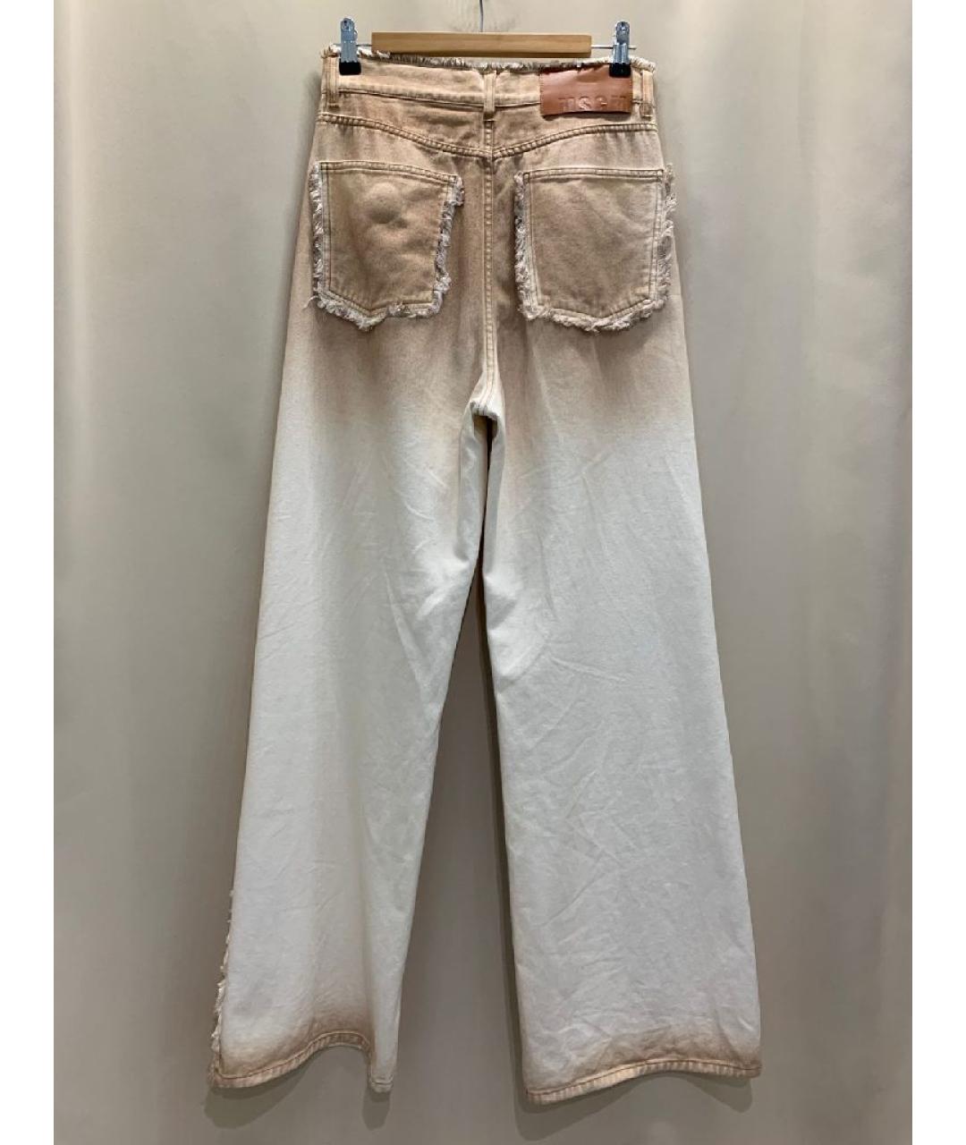MSGM Бежевые хлопковые прямые джинсы, фото 3