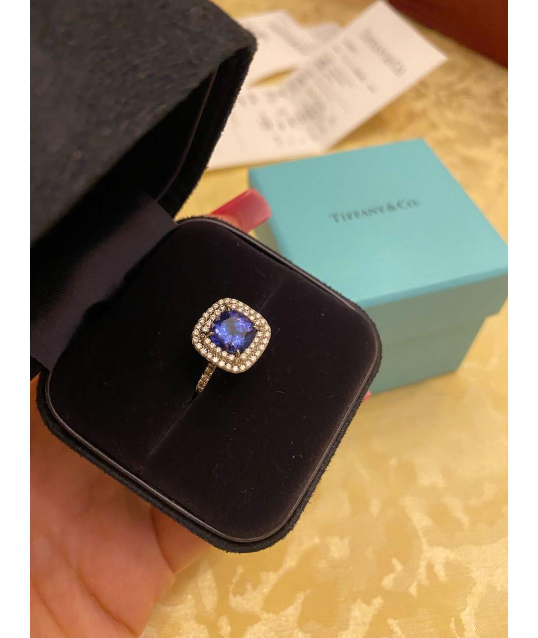 TIFFANY&CO Синее кольцо из белого золота, фото 2