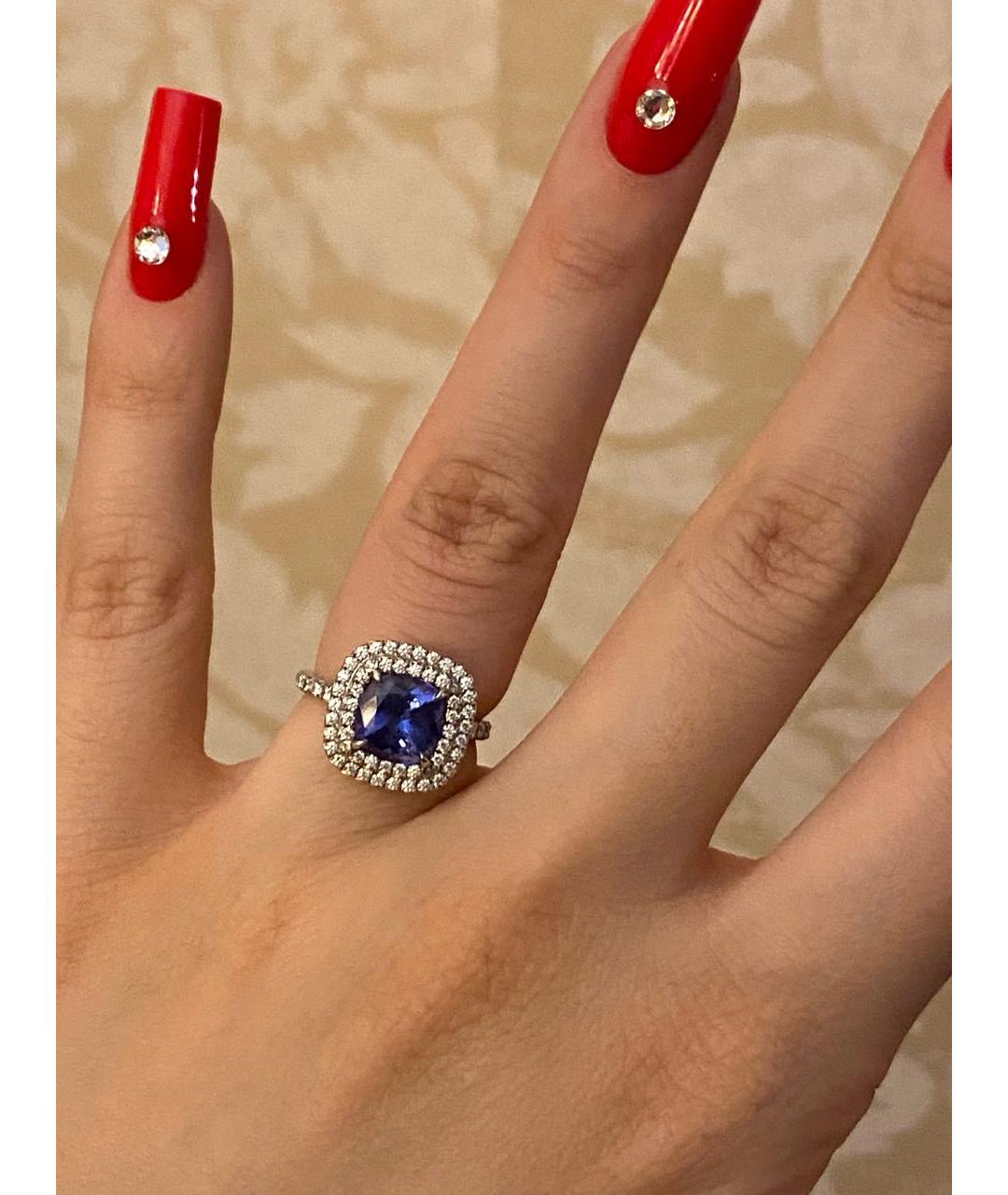 TIFFANY&CO Синее кольцо из белого золота, фото 3