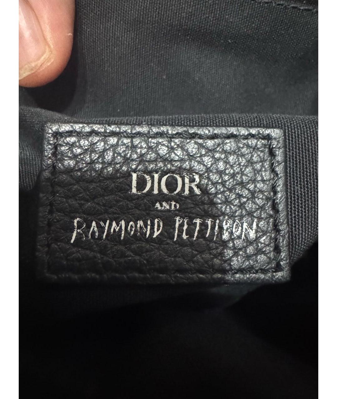 CHRISTIAN DIOR Антрацитовая кожаная сумка на плечо, фото 4