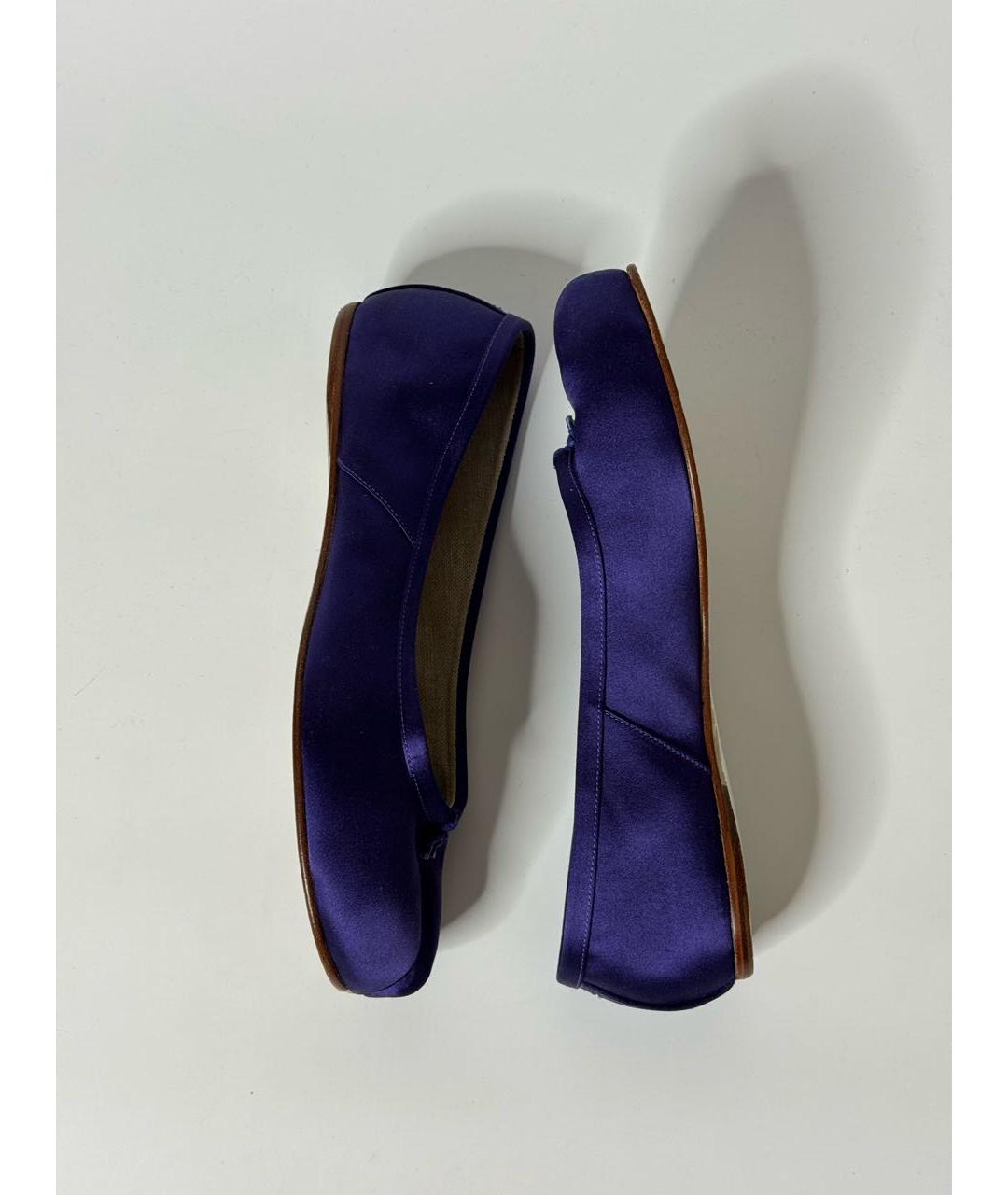 MAISON MARGIELA Фиолетовые текстильные балетки, фото 5