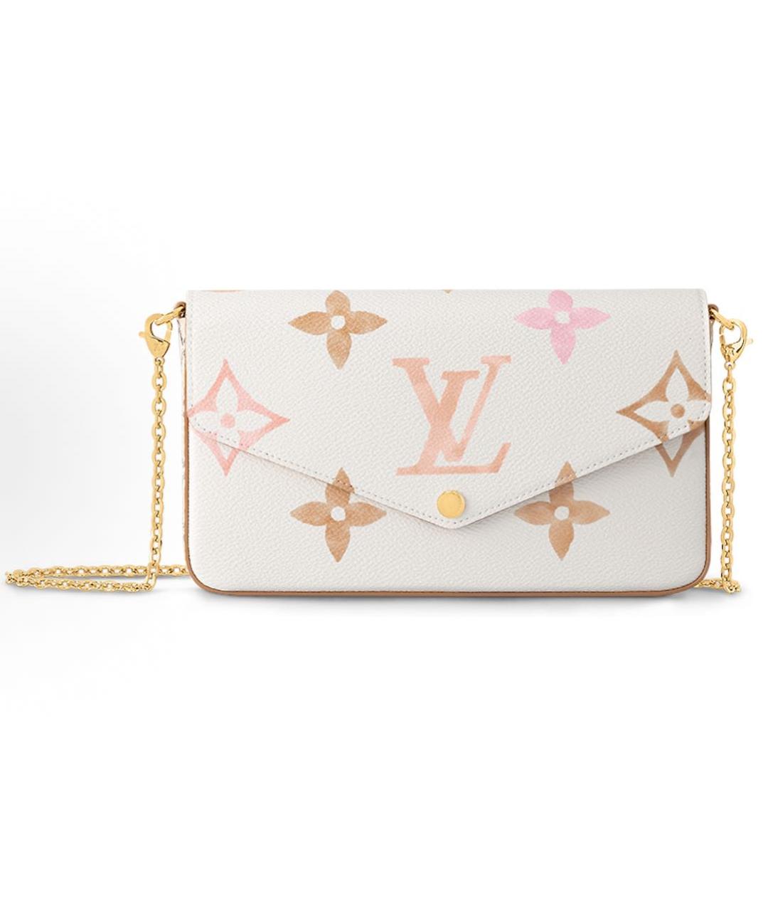 LOUIS VUITTON Белая кожаная сумка через плечо, фото 7