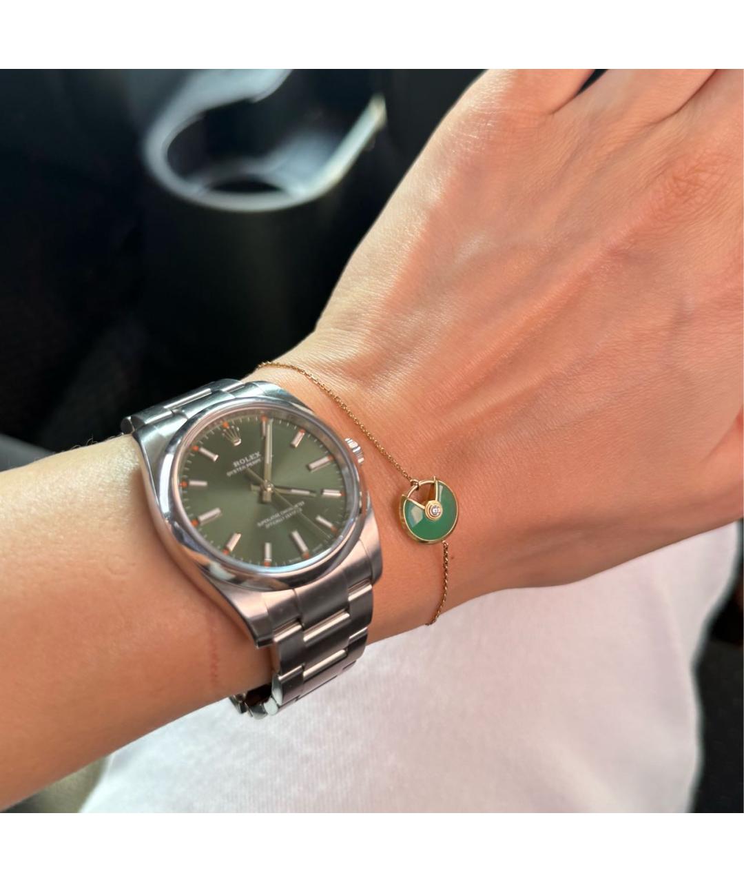 CARTIER Зеленый браслет из желтого золота, фото 2