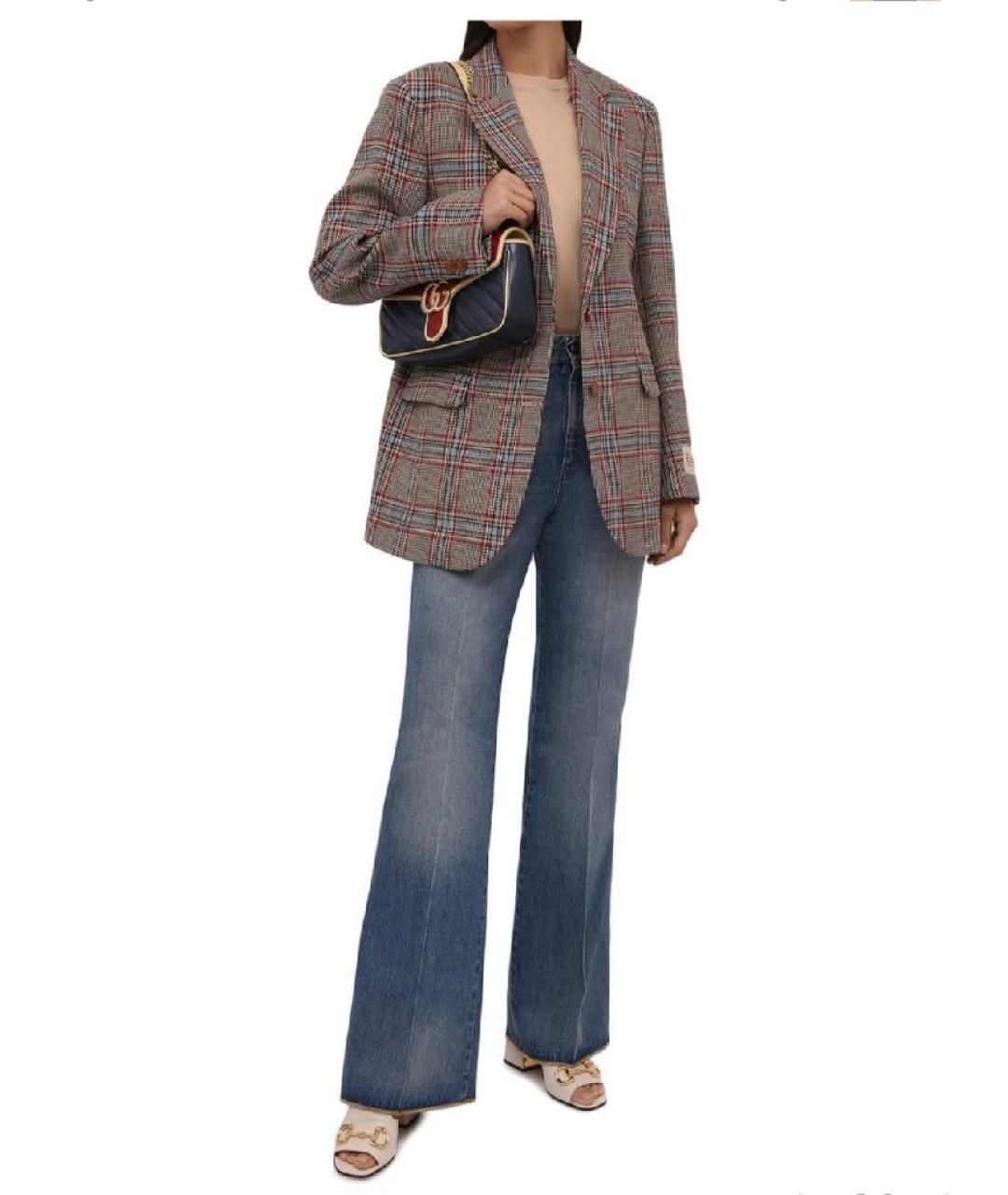 GUCCI Синие хлопковые джинсы клеш, фото 8