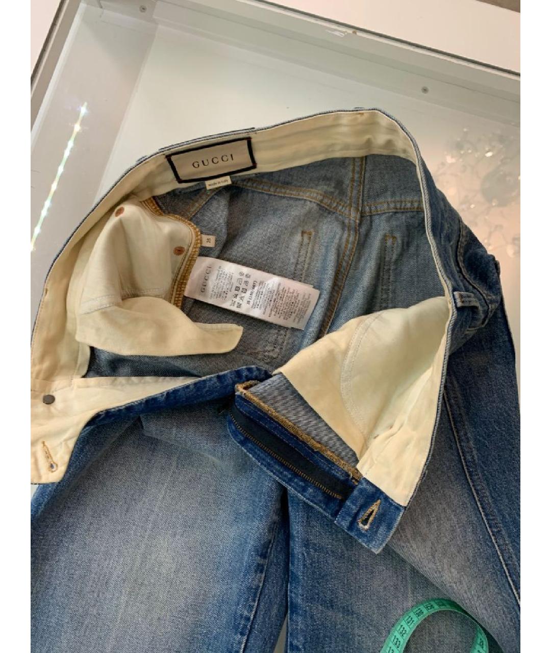 GUCCI Синие хлопковые джинсы клеш, фото 4
