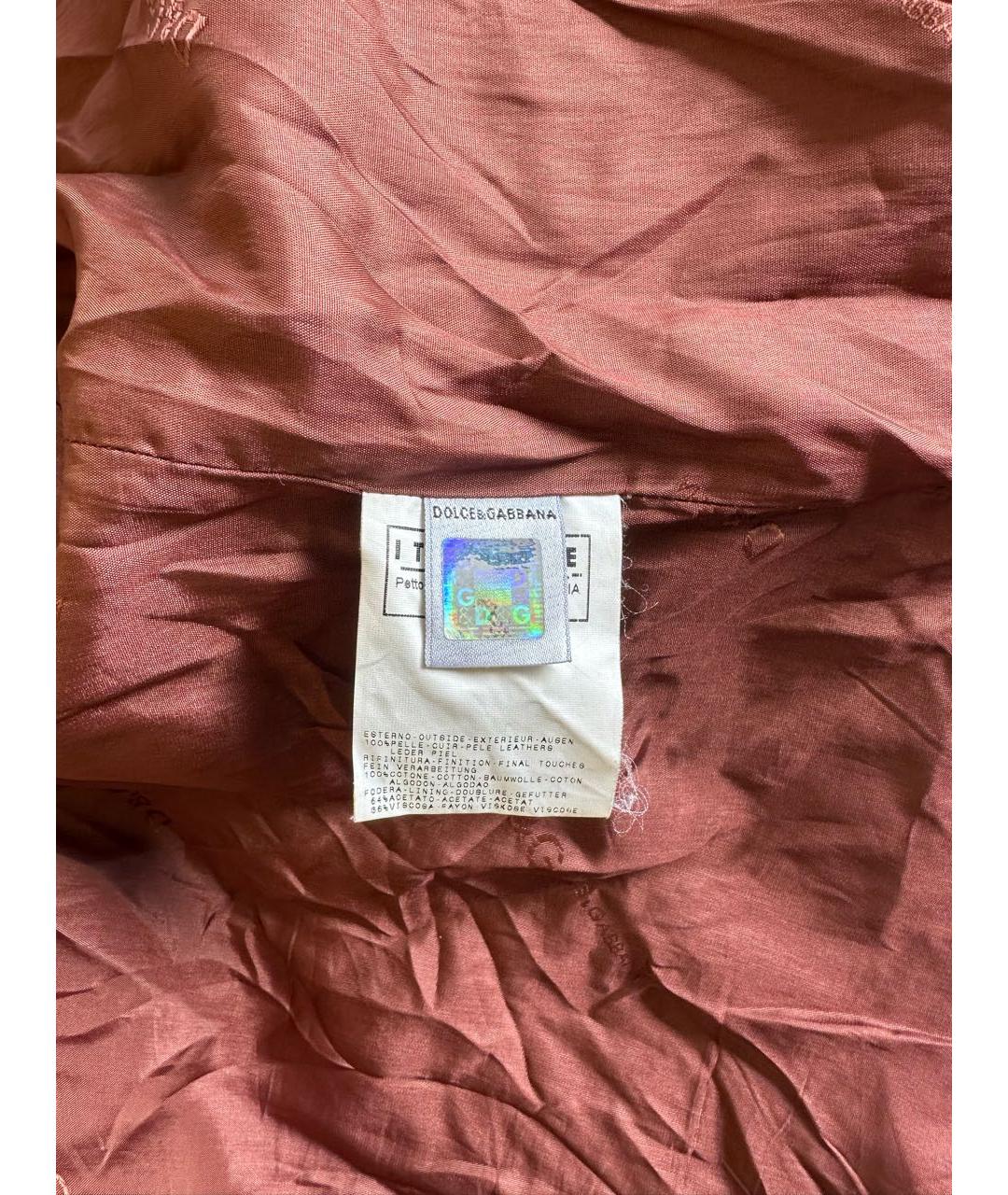DOLCE&GABBANA Коричневая кожаная куртка, фото 5