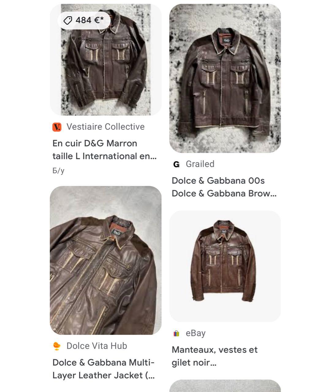 DOLCE&GABBANA Коричневая кожаная куртка, фото 7