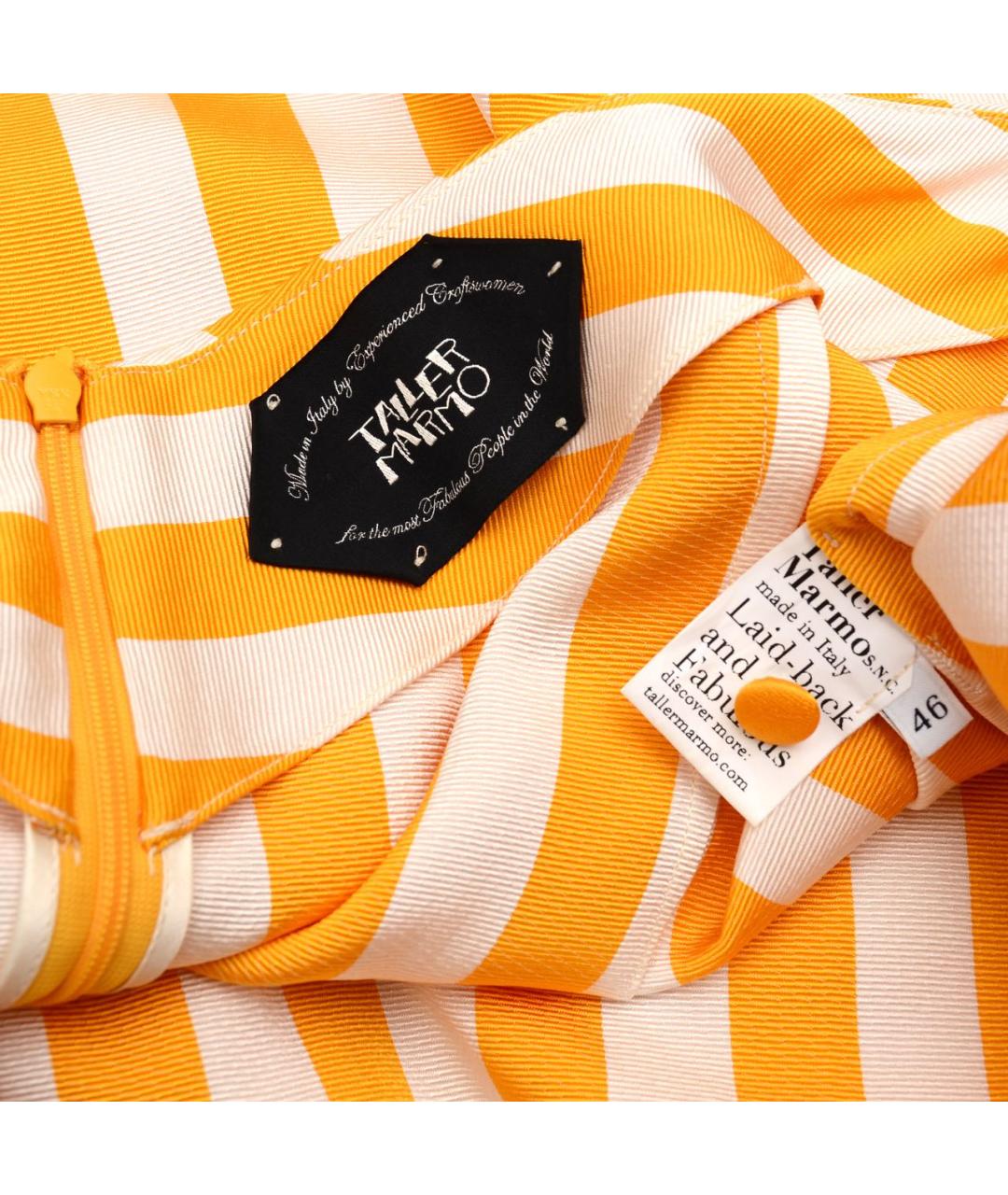 TALLER MARMO Желтое шелковое коктейльное платье, фото 6