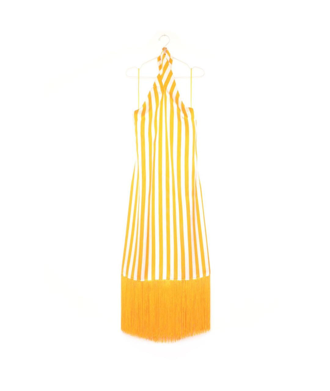 TALLER MARMO Желтое шелковое коктейльное платье, фото 8