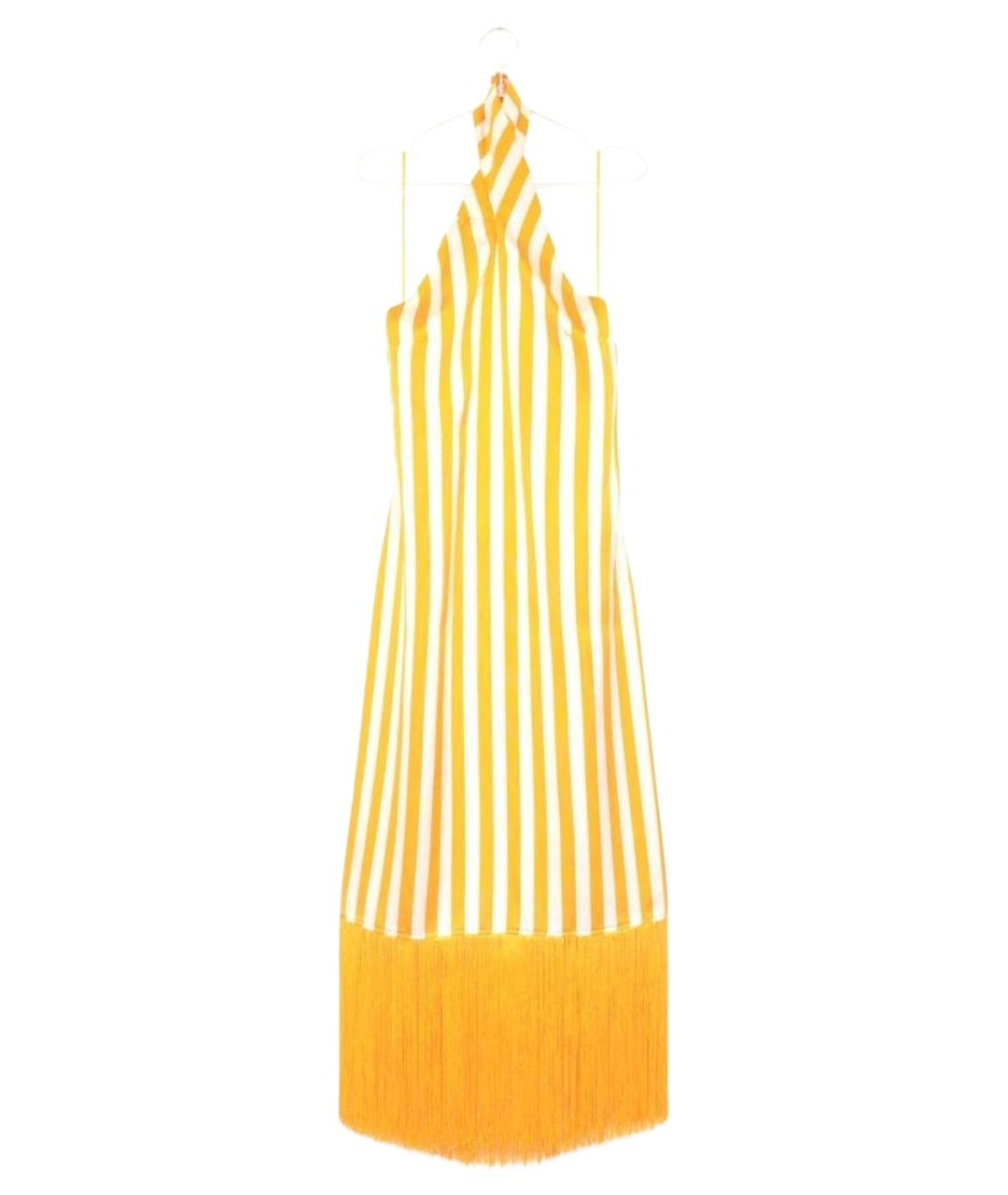 TALLER MARMO Желтое шелковое коктейльное платье, фото 9