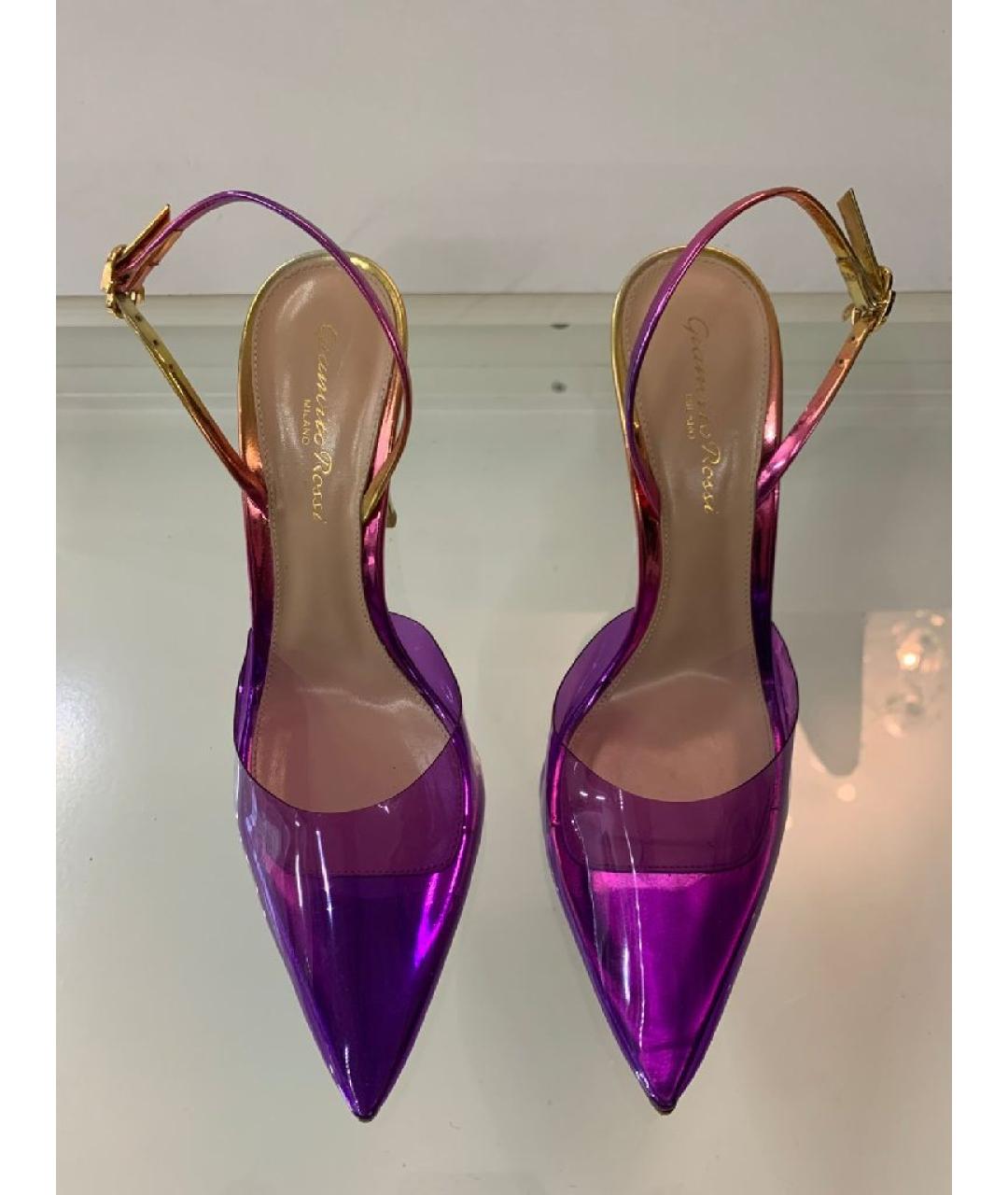 GIANVITO ROSSI Фиолетовые кожаные туфли, фото 2