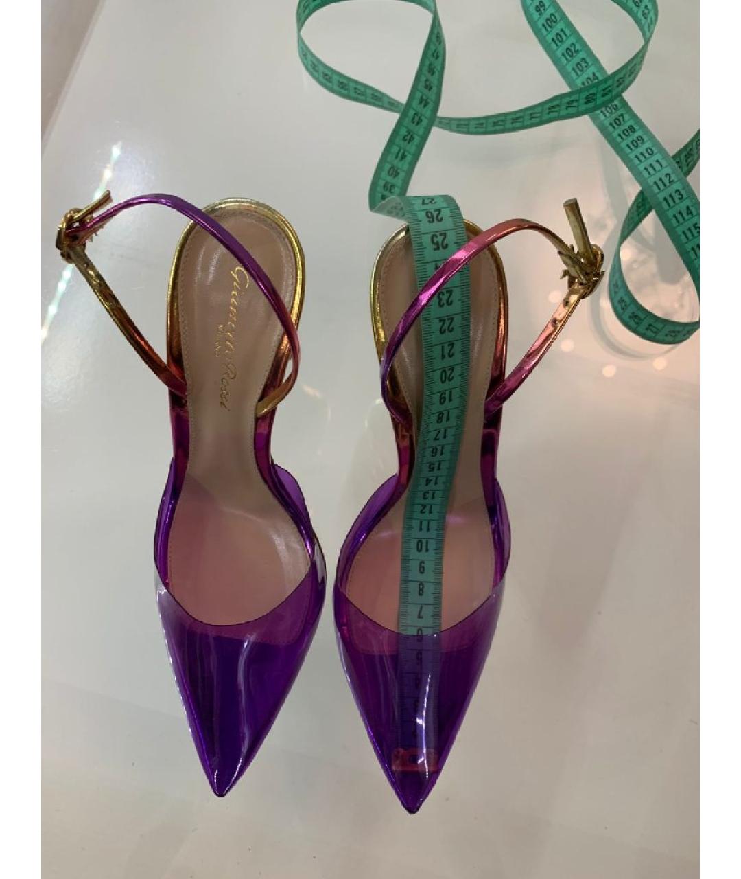 GIANVITO ROSSI Фиолетовые кожаные туфли, фото 6