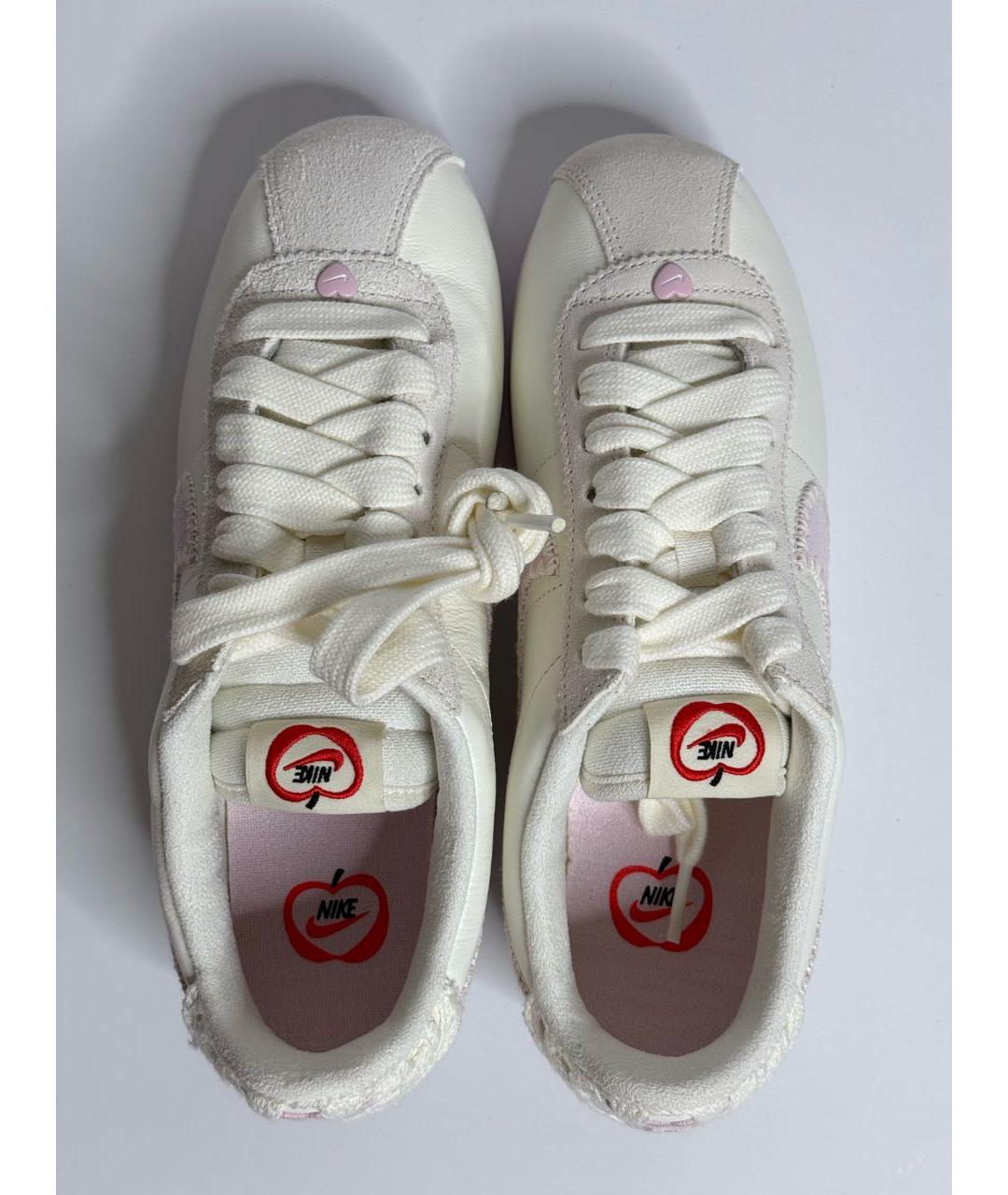 NIKE Бежевые кожаные кроссовки, фото 3