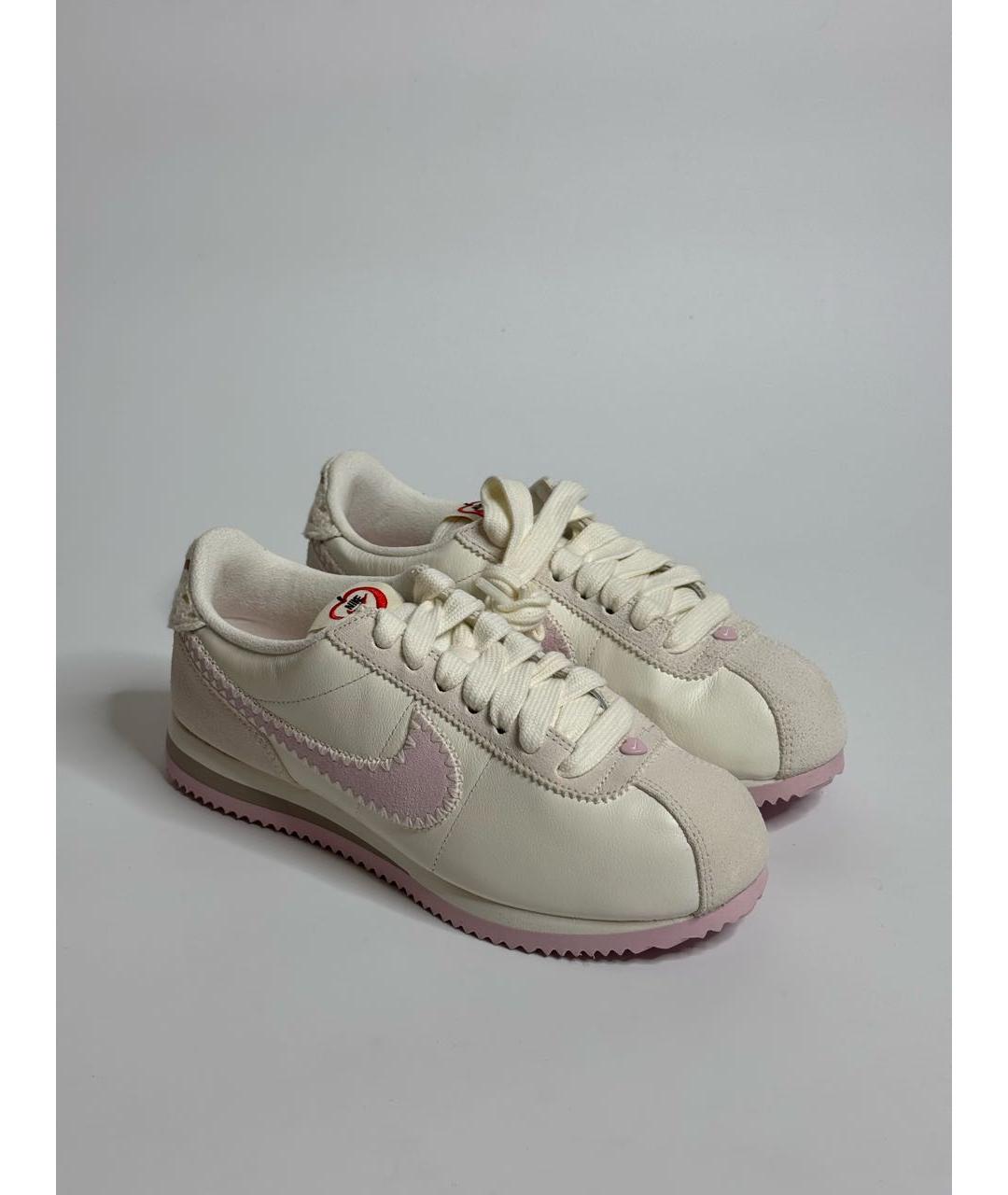 NIKE Бежевые кожаные кроссовки, фото 2