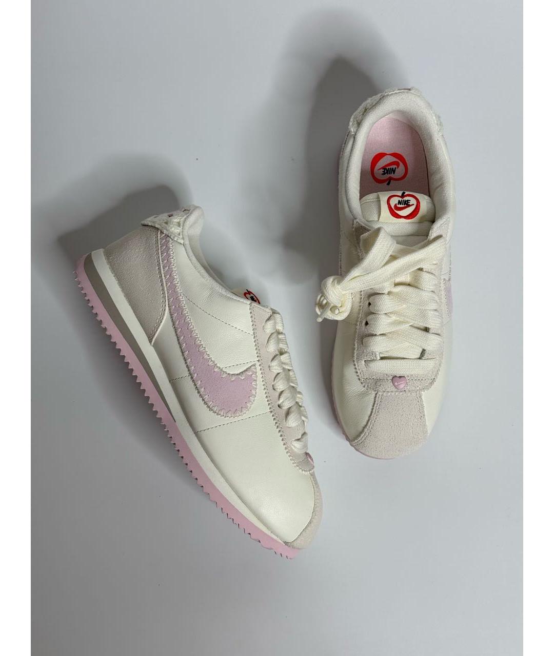 NIKE Бежевые кожаные кроссовки, фото 6