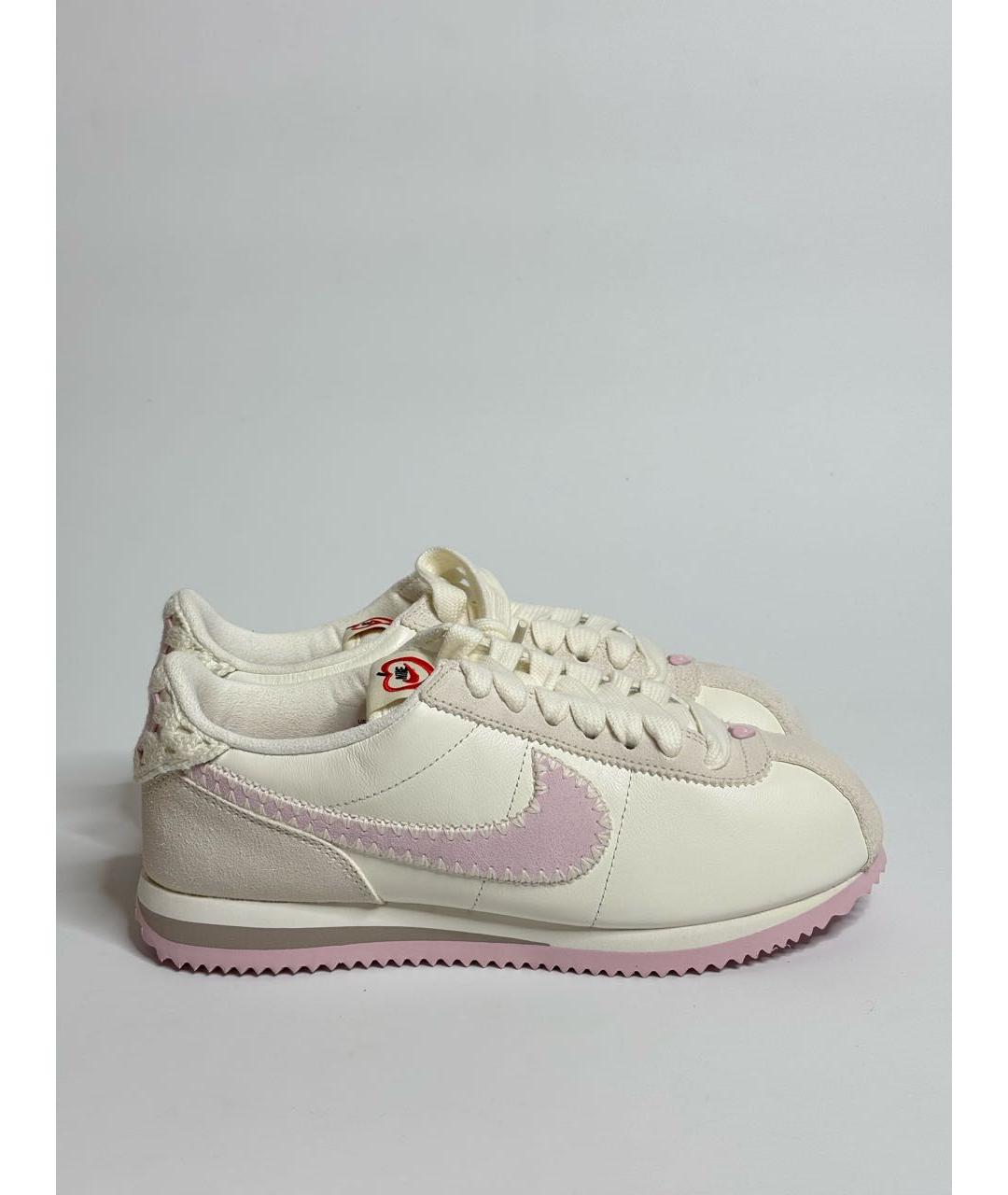 NIKE Бежевые кожаные кроссовки, фото 7
