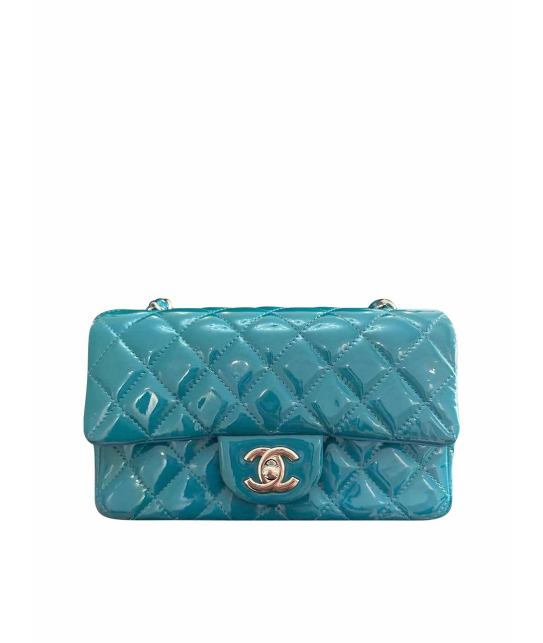 CHANEL Бирюзовая кожаная сумка через плечо, фото 1