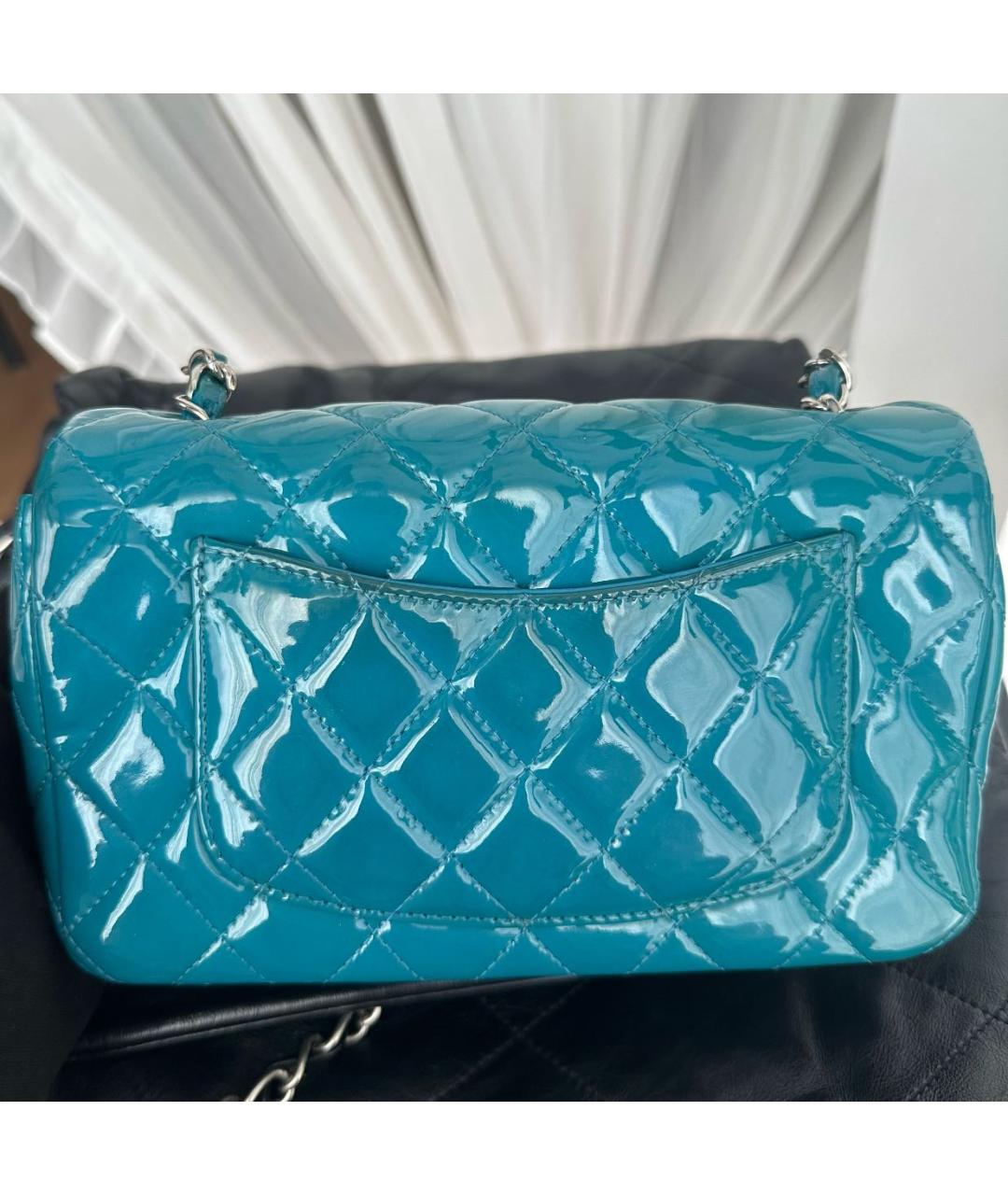 CHANEL Бирюзовая кожаная сумка через плечо, фото 2
