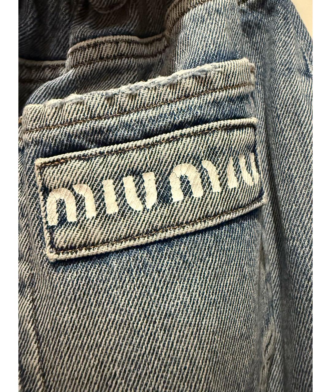 MIU MIU Синие джинсы слим, фото 7