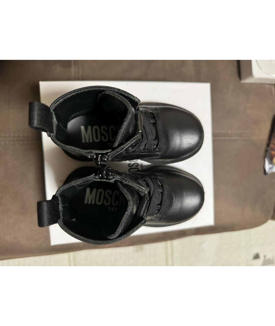 MOSCHINO Черные кожаные ботинки, фото 3