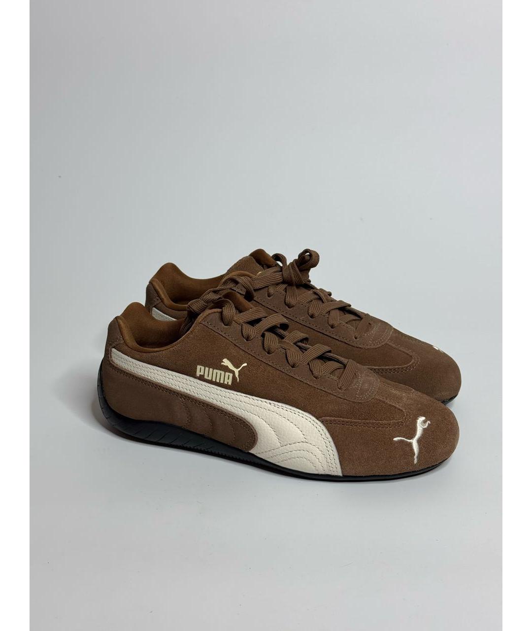PUMA Коричневые замшевые кроссовки, фото 9
