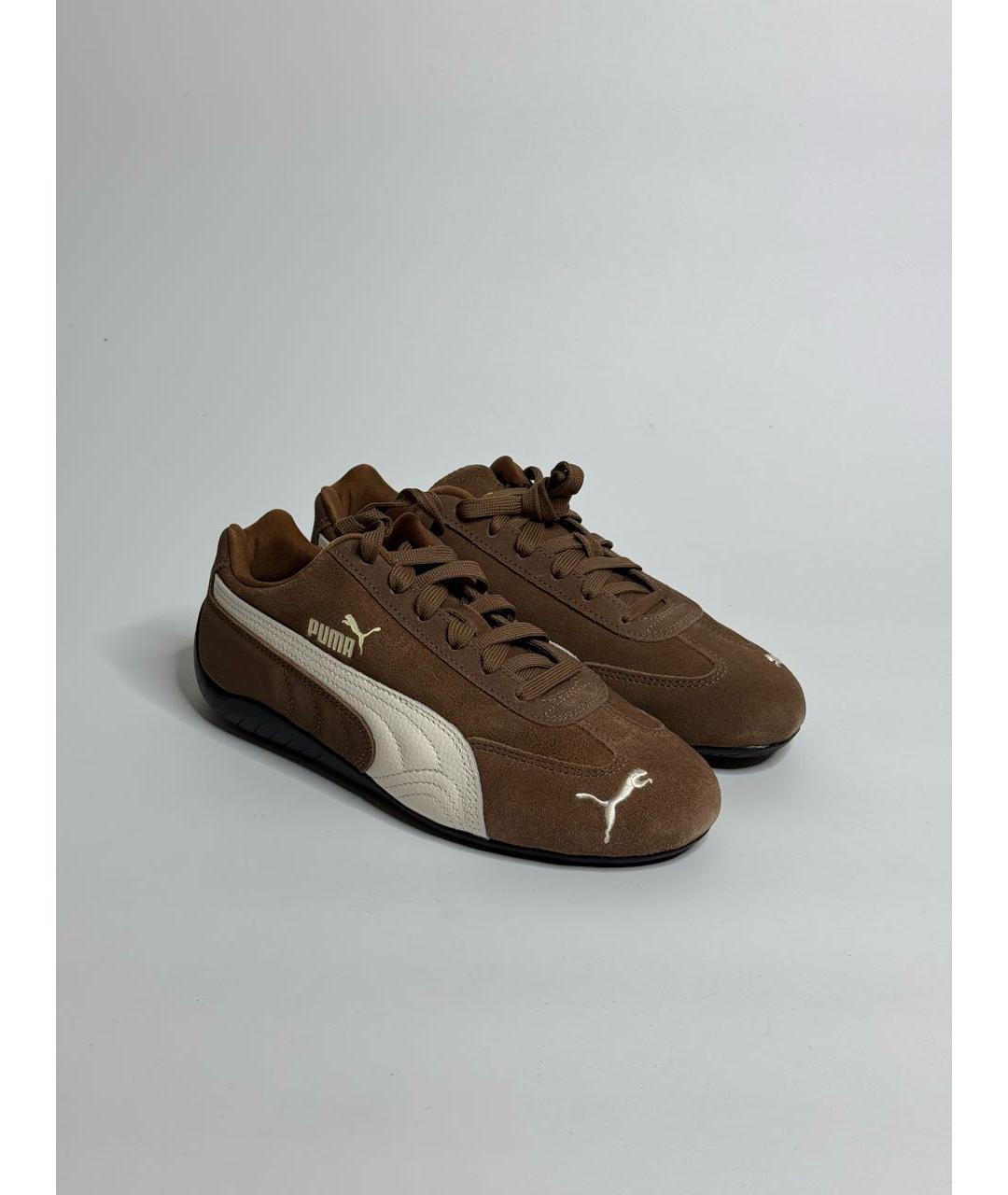 PUMA Коричневые замшевые кроссовки, фото 2