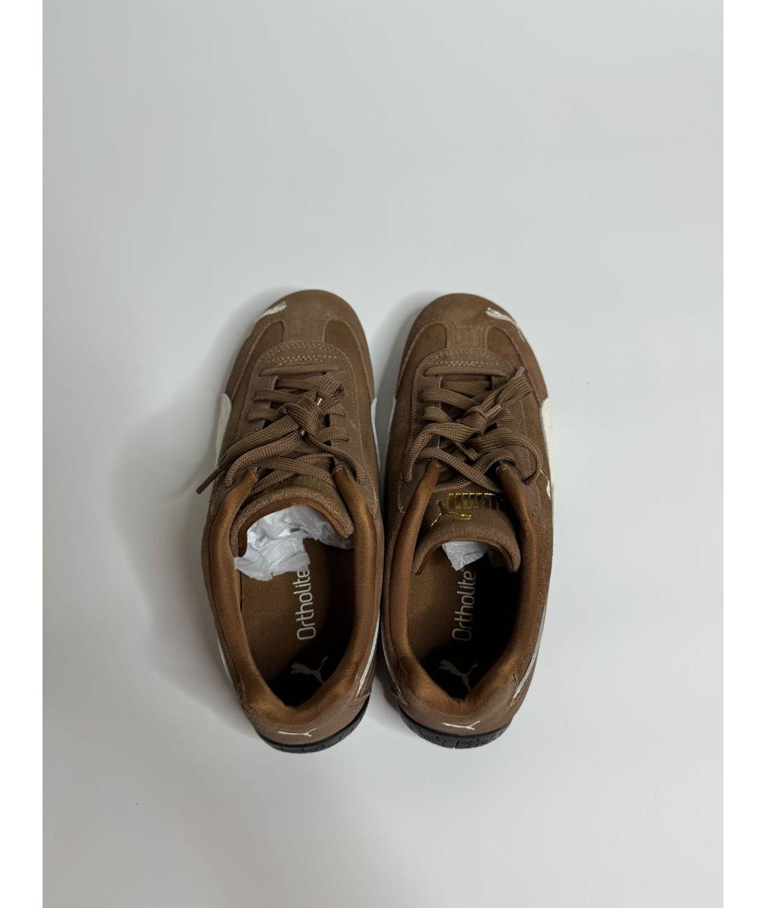 PUMA Коричневые замшевые кроссовки, фото 6