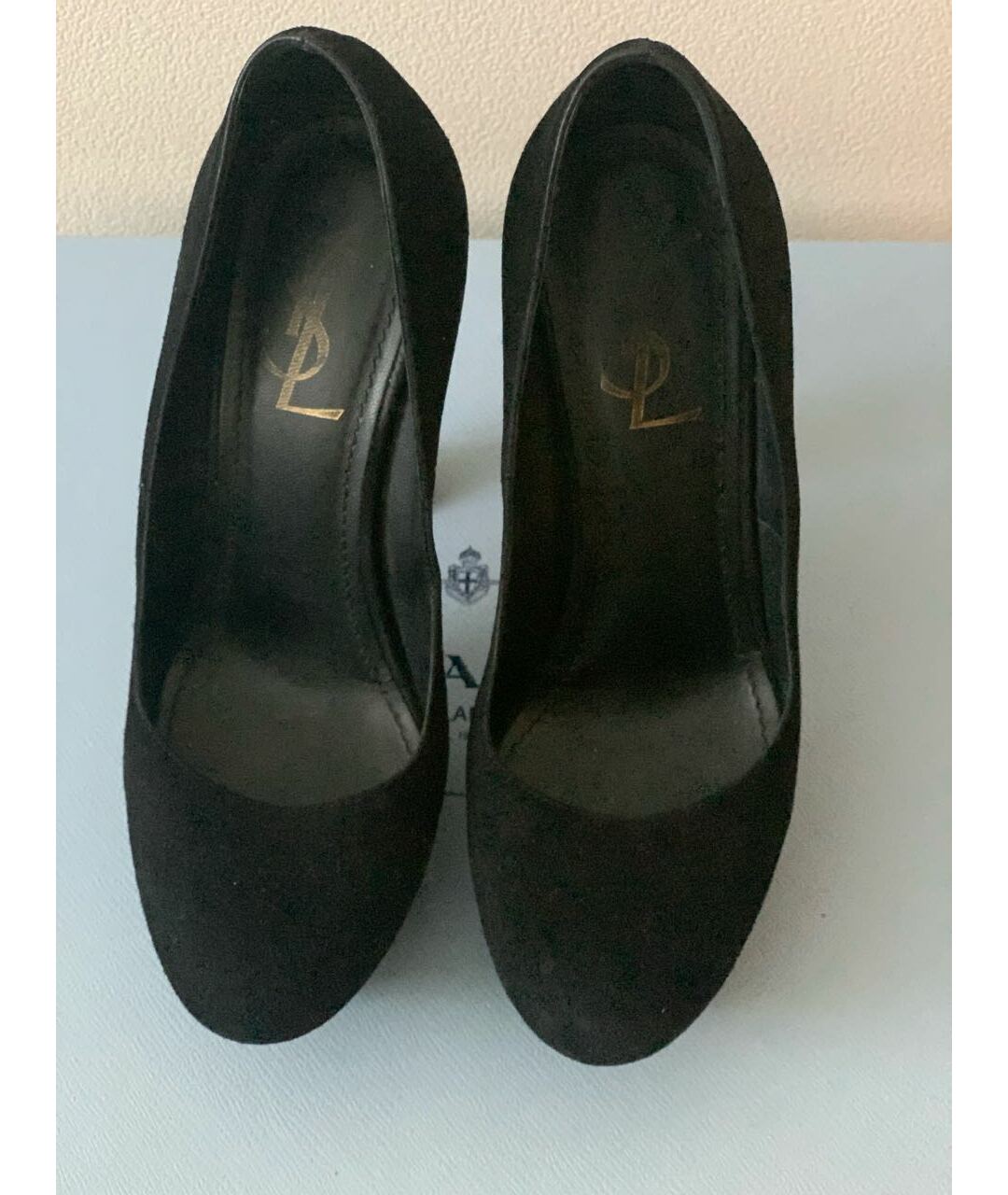 SAINT LAURENT Черные замшевые туфли, фото 2