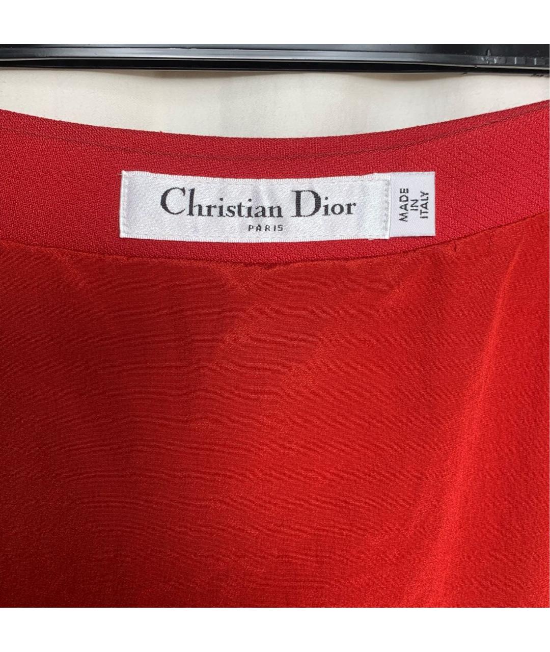 CHRISTIAN DIOR Красная шерстяная юбка макси, фото 3