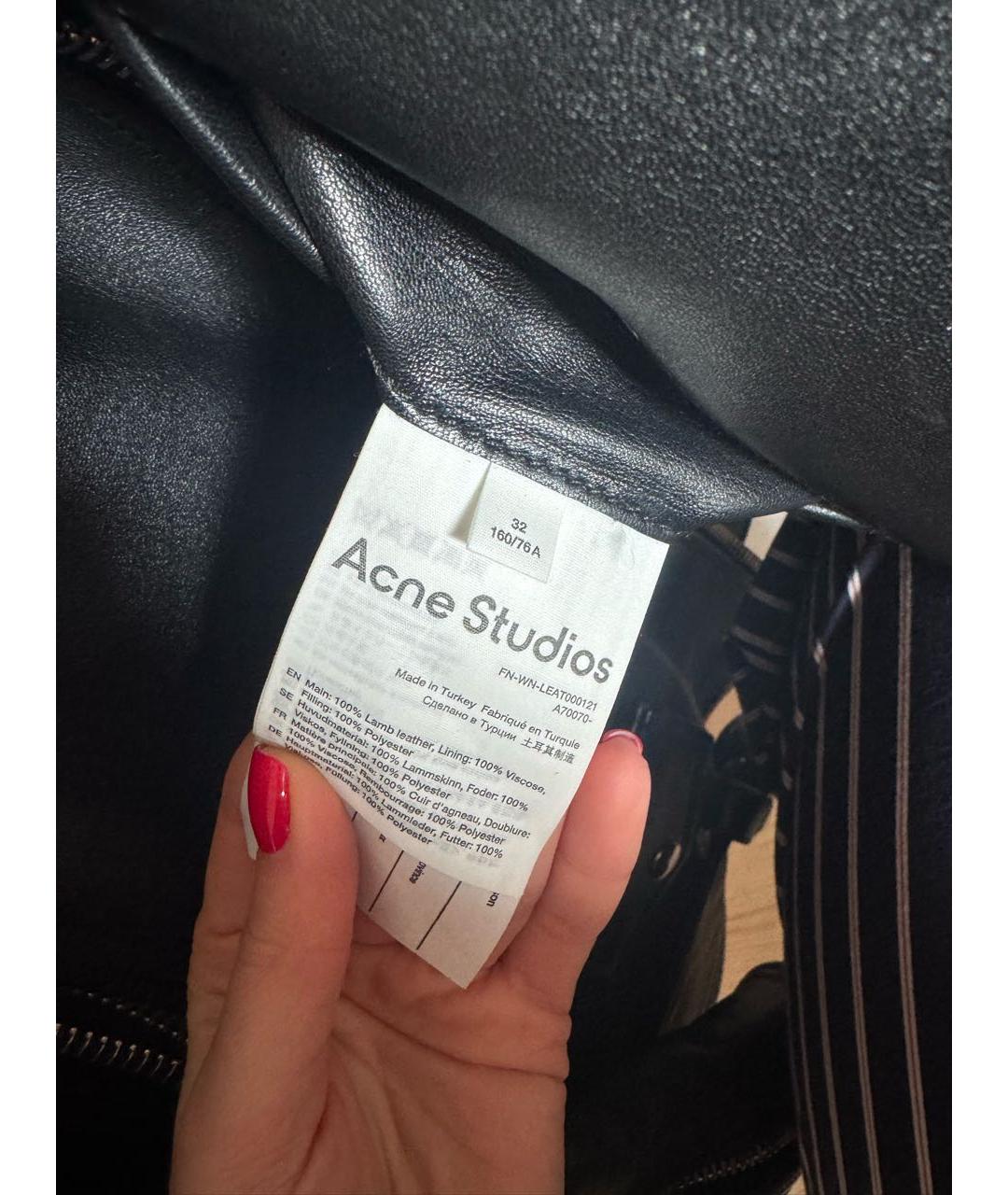 ACNE STUDIOS Черная кожаная куртка, фото 4