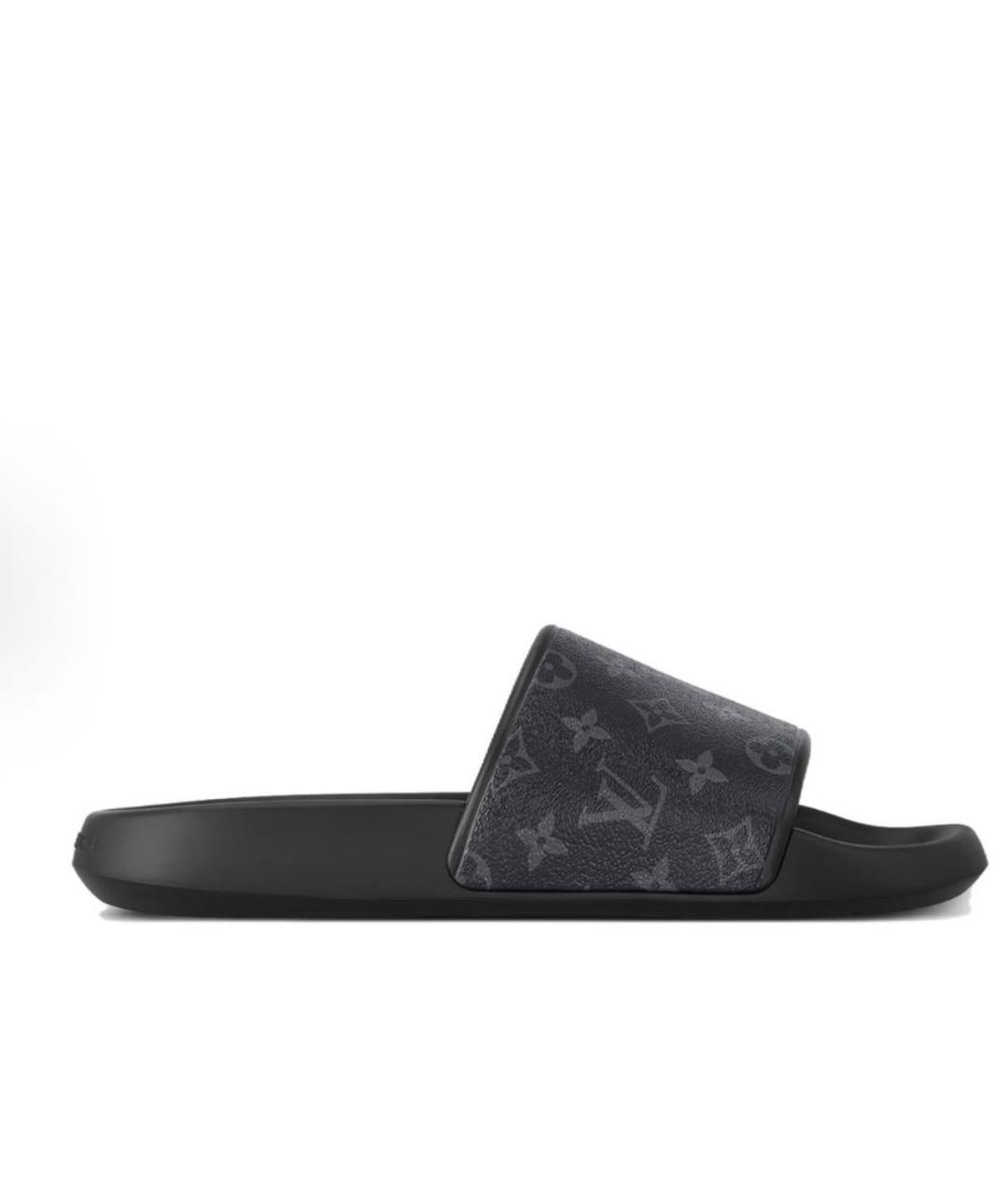 LOUIS VUITTON Черные шлепанцы, фото 2