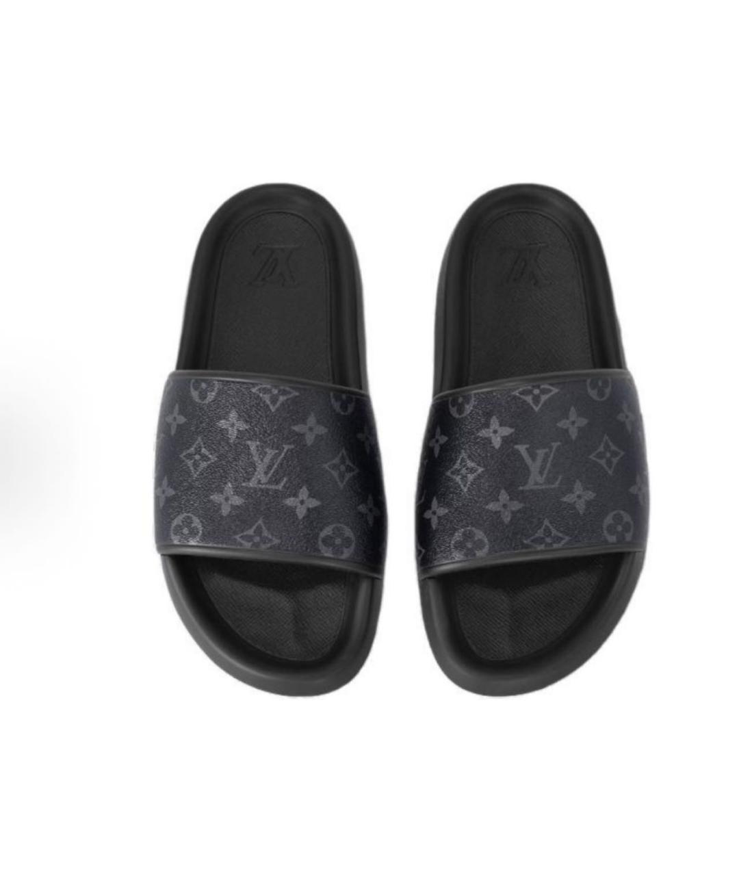 LOUIS VUITTON Черные шлепанцы, фото 4