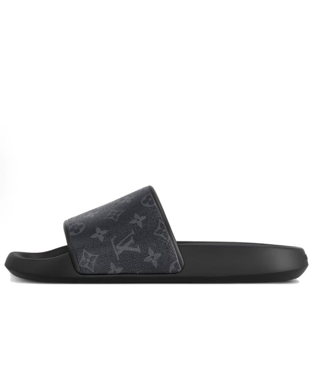 LOUIS VUITTON Черные шлепанцы, фото 6