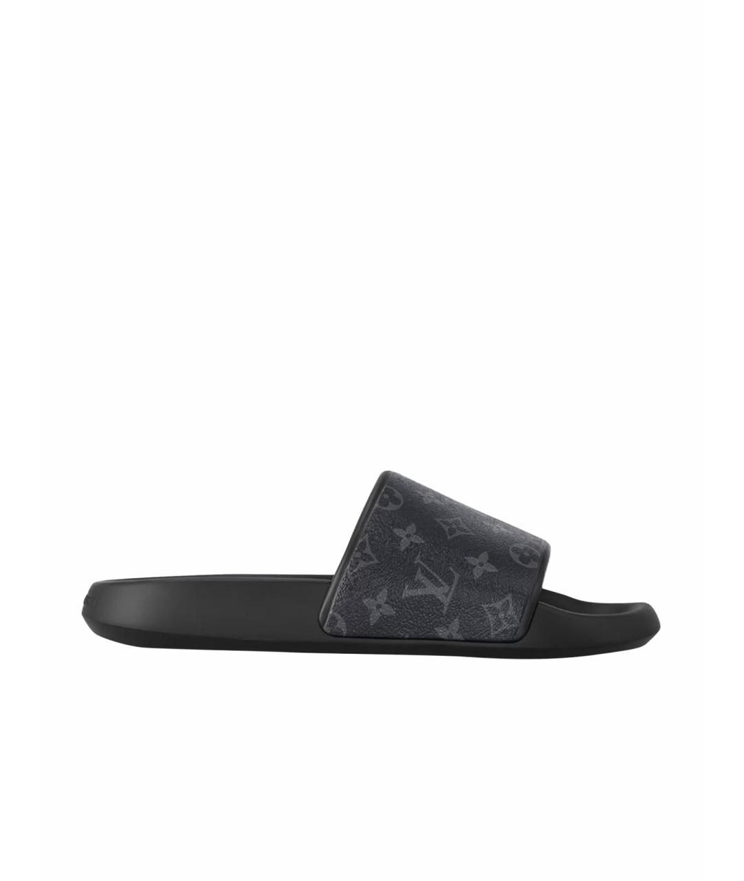 LOUIS VUITTON Черные шлепанцы, фото 1
