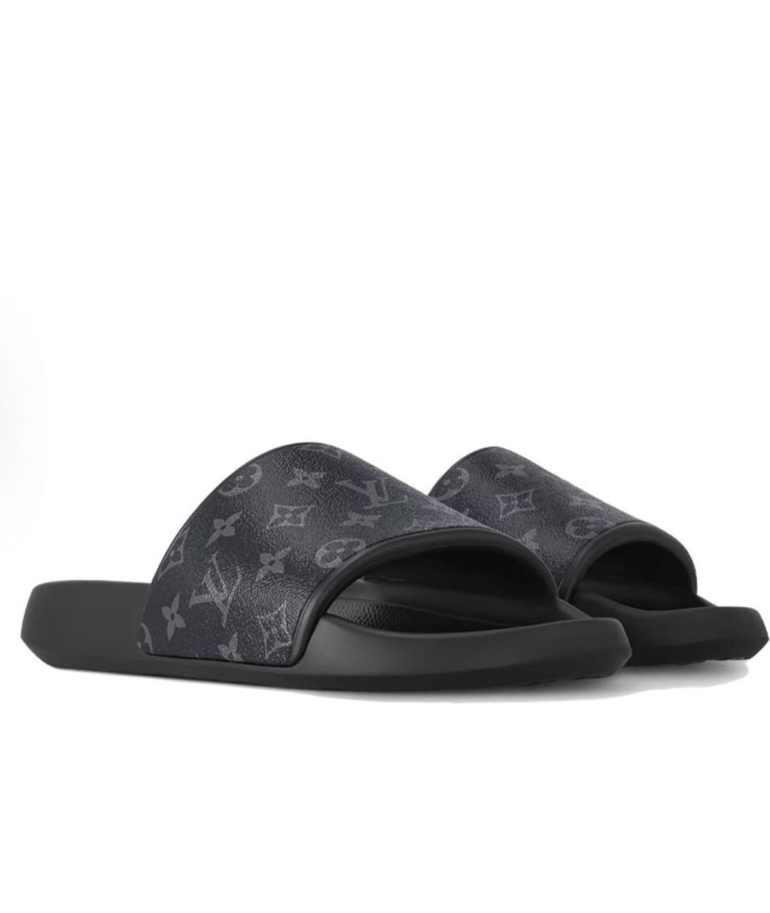 LOUIS VUITTON Черные шлепанцы, фото 3