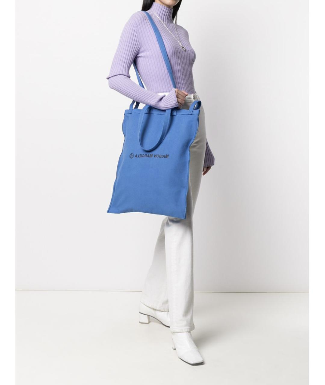 MM6 MAISON MARGIELA Желтая хлопковая пляжная сумка, фото 7