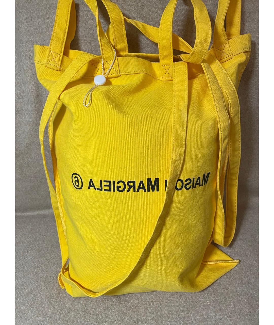 MM6 MAISON MARGIELA Желтая хлопковая пляжная сумка, фото 5