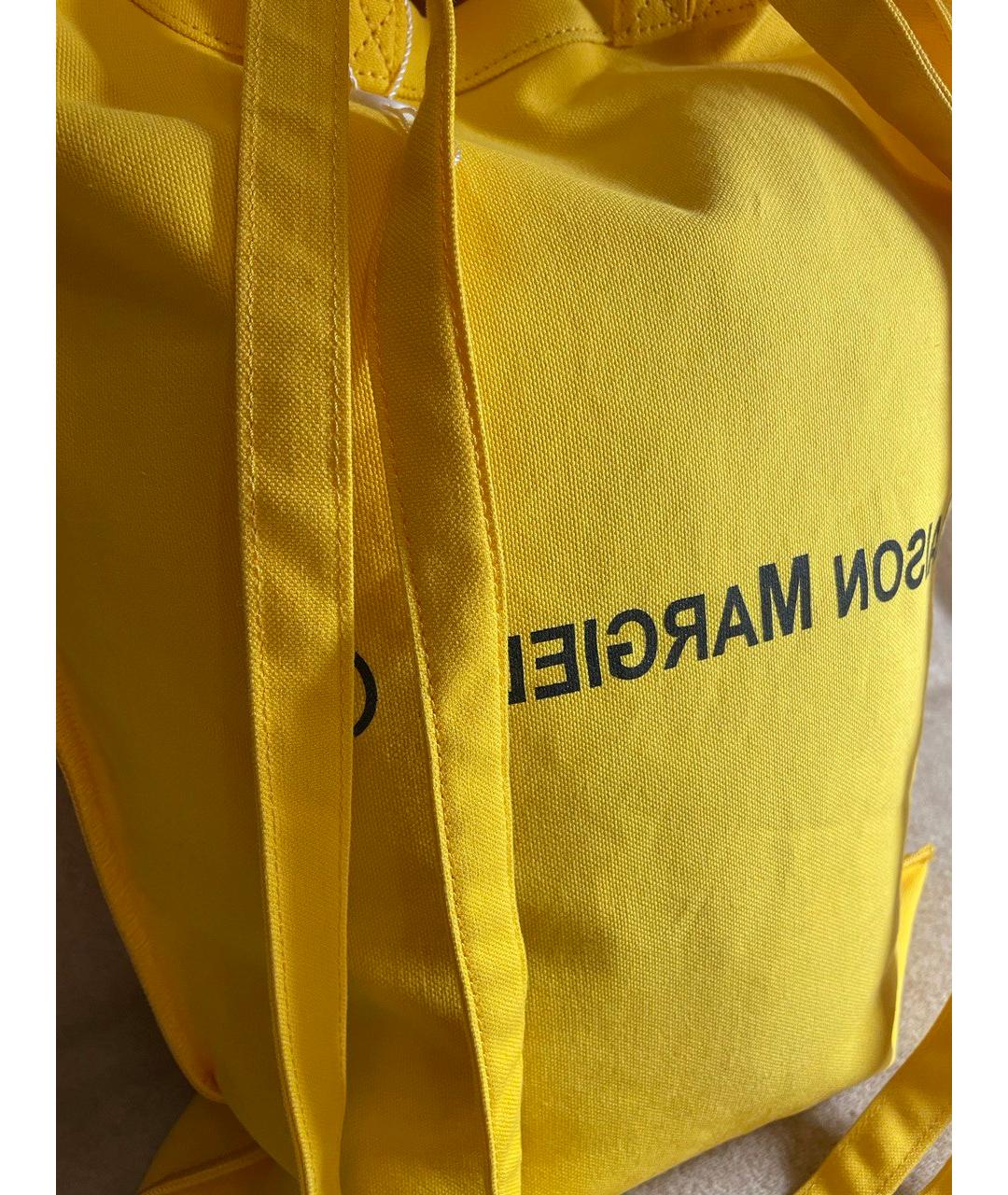 MM6 MAISON MARGIELA Желтая хлопковая пляжная сумка, фото 7