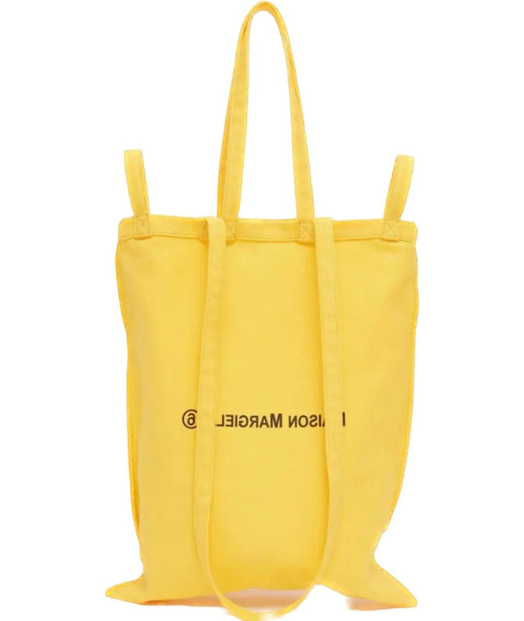 MM6 MAISON MARGIELA Желтая хлопковая пляжная сумка, фото 8