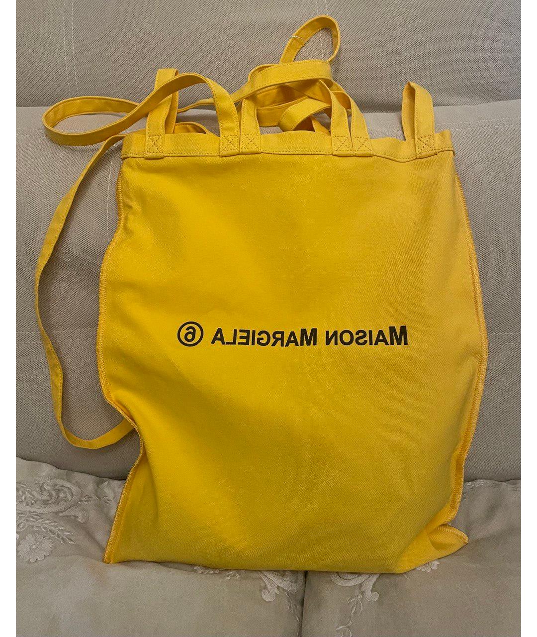 MM6 MAISON MARGIELA Желтая хлопковая пляжная сумка, фото 5