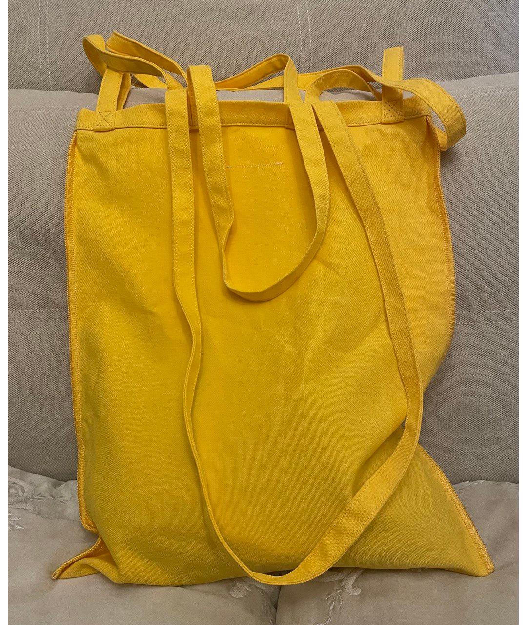 MM6 MAISON MARGIELA Желтая хлопковая пляжная сумка, фото 6