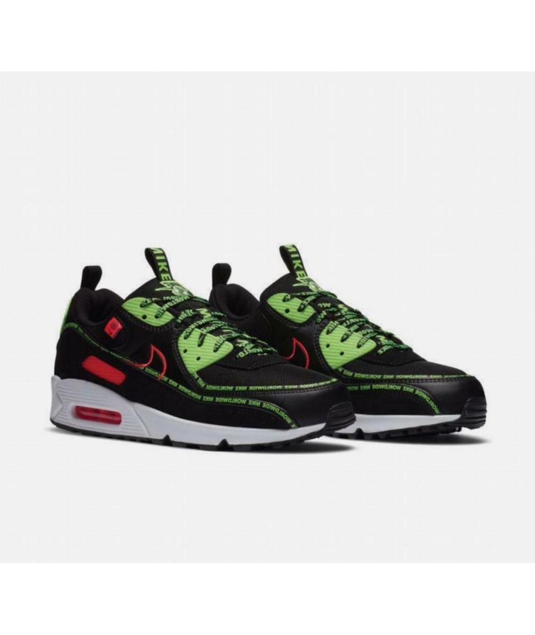 NIKE Черные кожаные низкие кроссовки / кеды, фото 2