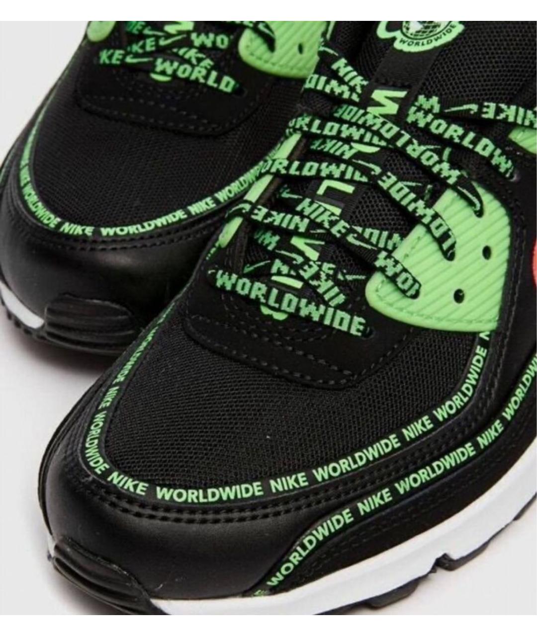 NIKE Черные кожаные низкие кроссовки / кеды, фото 5