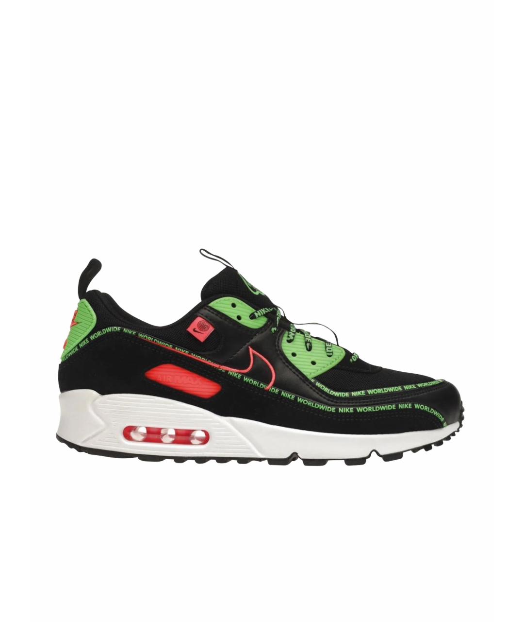 NIKE Черные кожаные низкие кроссовки / кеды, фото 1
