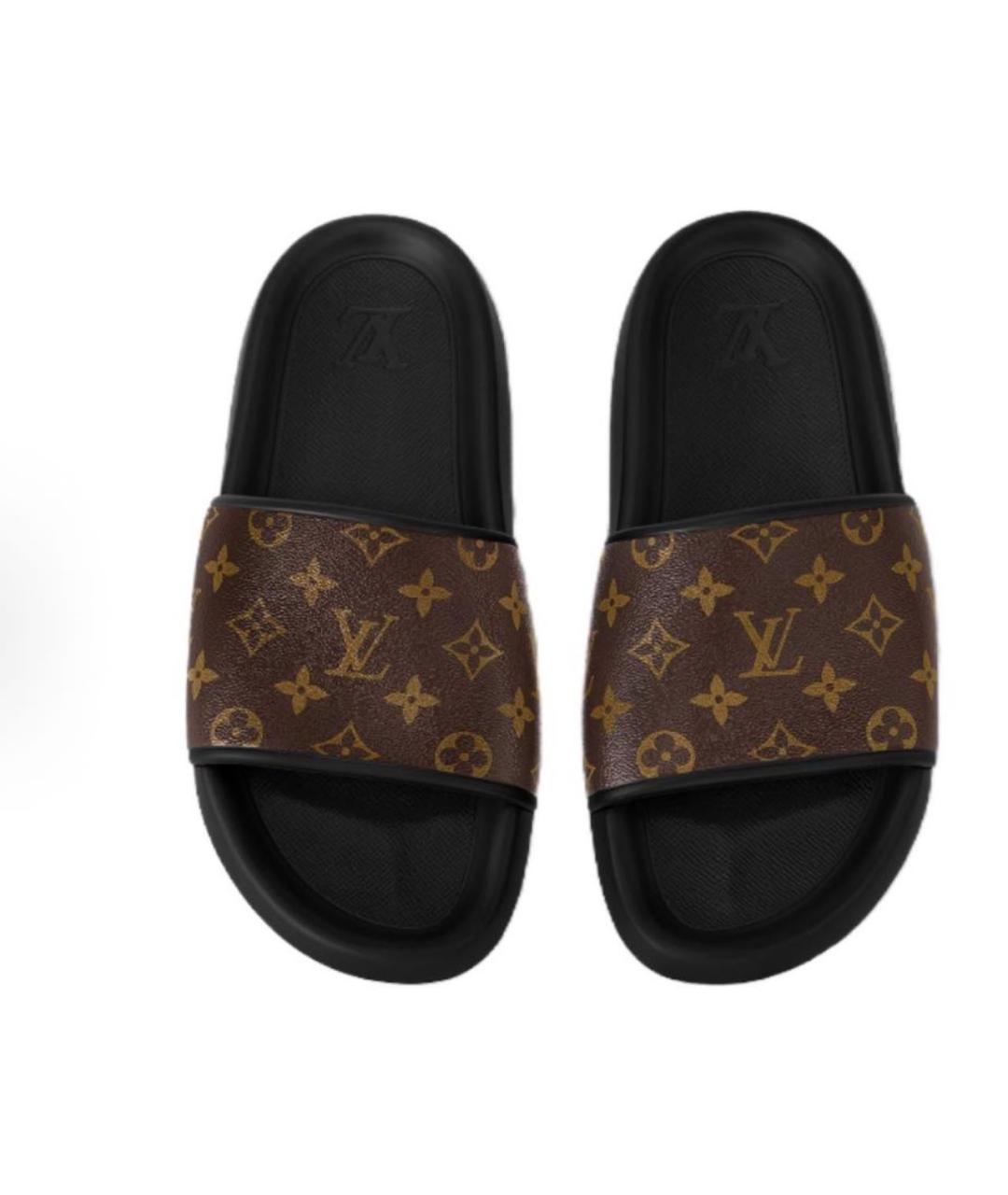 LOUIS VUITTON Коричневые шлепанцы, фото 4