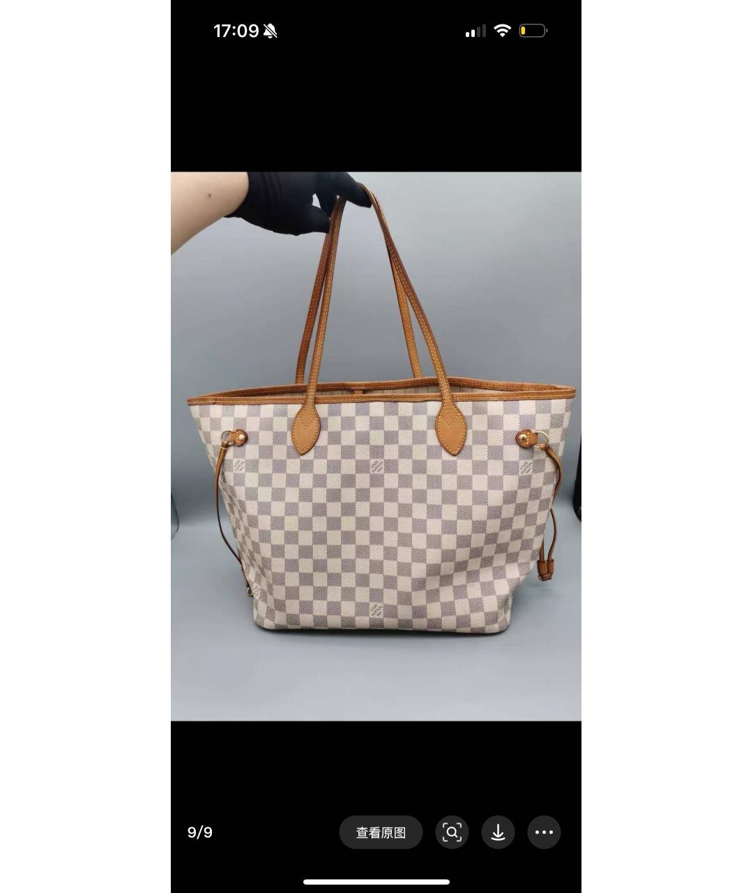 LOUIS VUITTON Бежевая кожаная сумка через плечо, фото 3