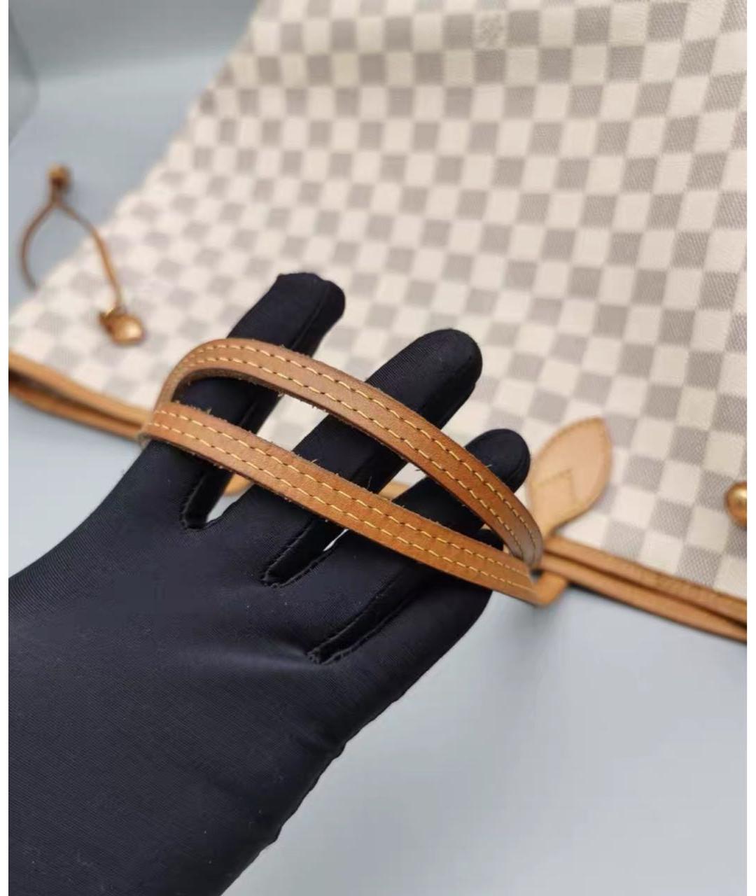 LOUIS VUITTON Бежевая кожаная сумка через плечо, фото 8