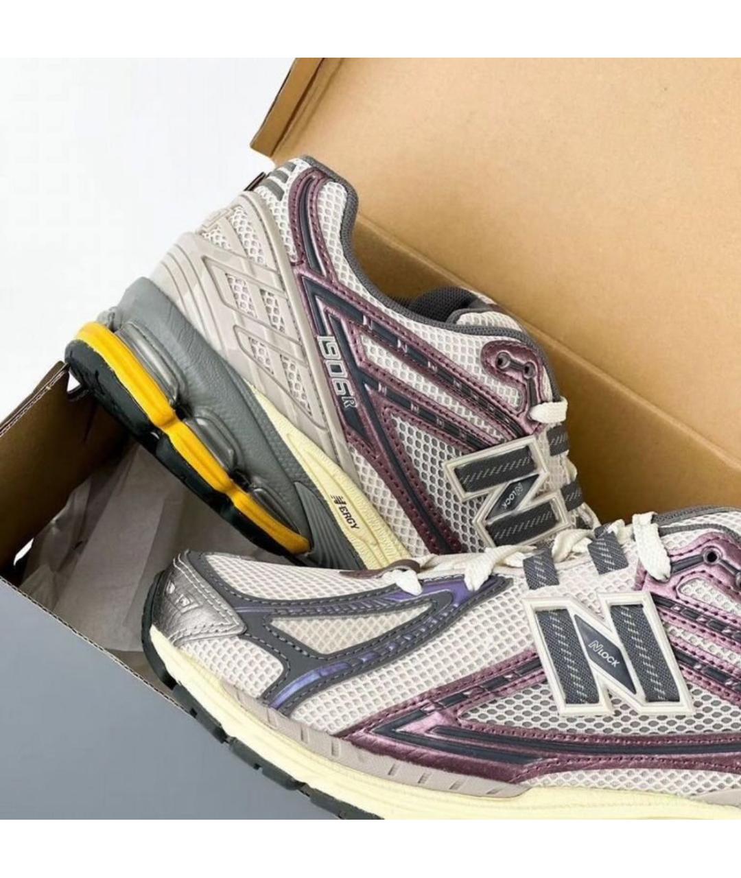 NEW BALANCE Фиолетовые кожаные низкие кроссовки / кеды, фото 7
