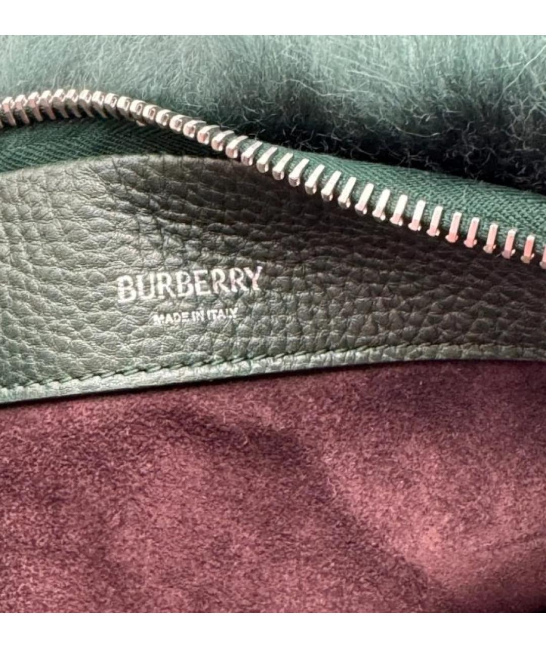 BURBERRY Зеленая кожаная сумка через плечо, фото 5