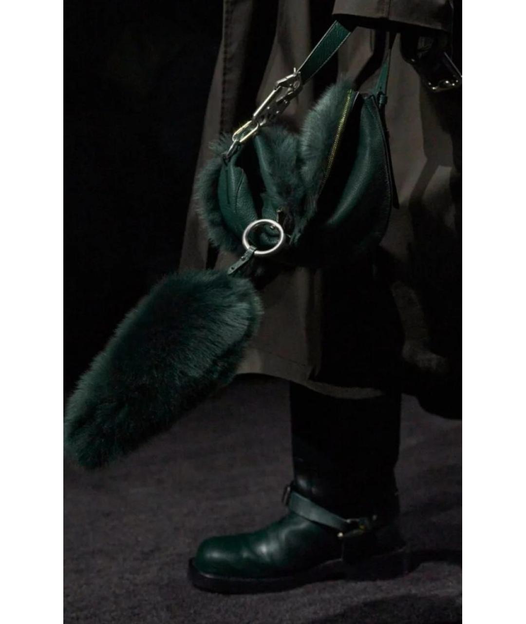 BURBERRY Зеленая кожаная сумка через плечо, фото 6